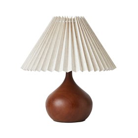 Wooden lamp pleated shade