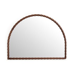Lucia twisted wood arched overmantel mirror