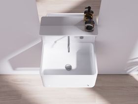 Vision basin, towel rail, splashback and shelf