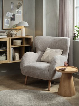 JYSK Armchair HAGESTED Beige Fabricnatural Oak Colour (1)