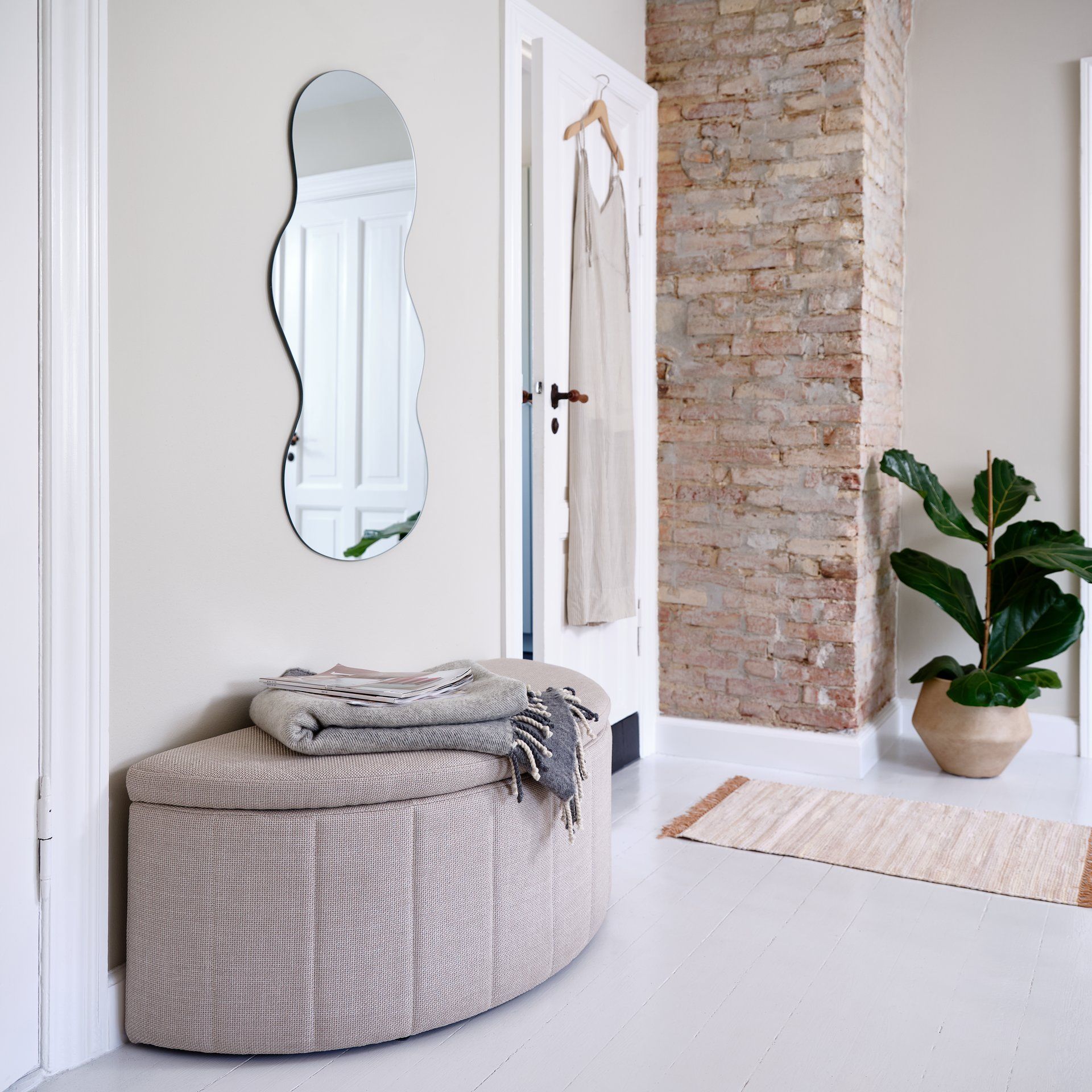 JYSK Bench KAPPEL With Storage Light Sand Fabric (3)