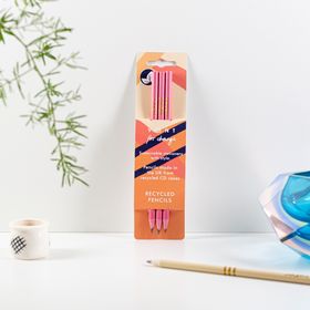 VENT for Change Pack of 3 recycled pencils - Ideas Deep Pink