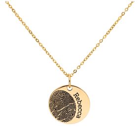 Bespoke 9ct Gold 14mm Fingerprint Name Necklace