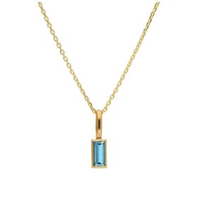 9ct Gold Baguette Tanzanite CZ Necklace