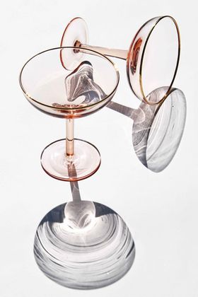 Set of 2 Pink Champagne Coupe