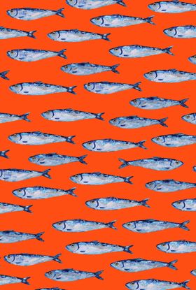 Sardines Tea Towel