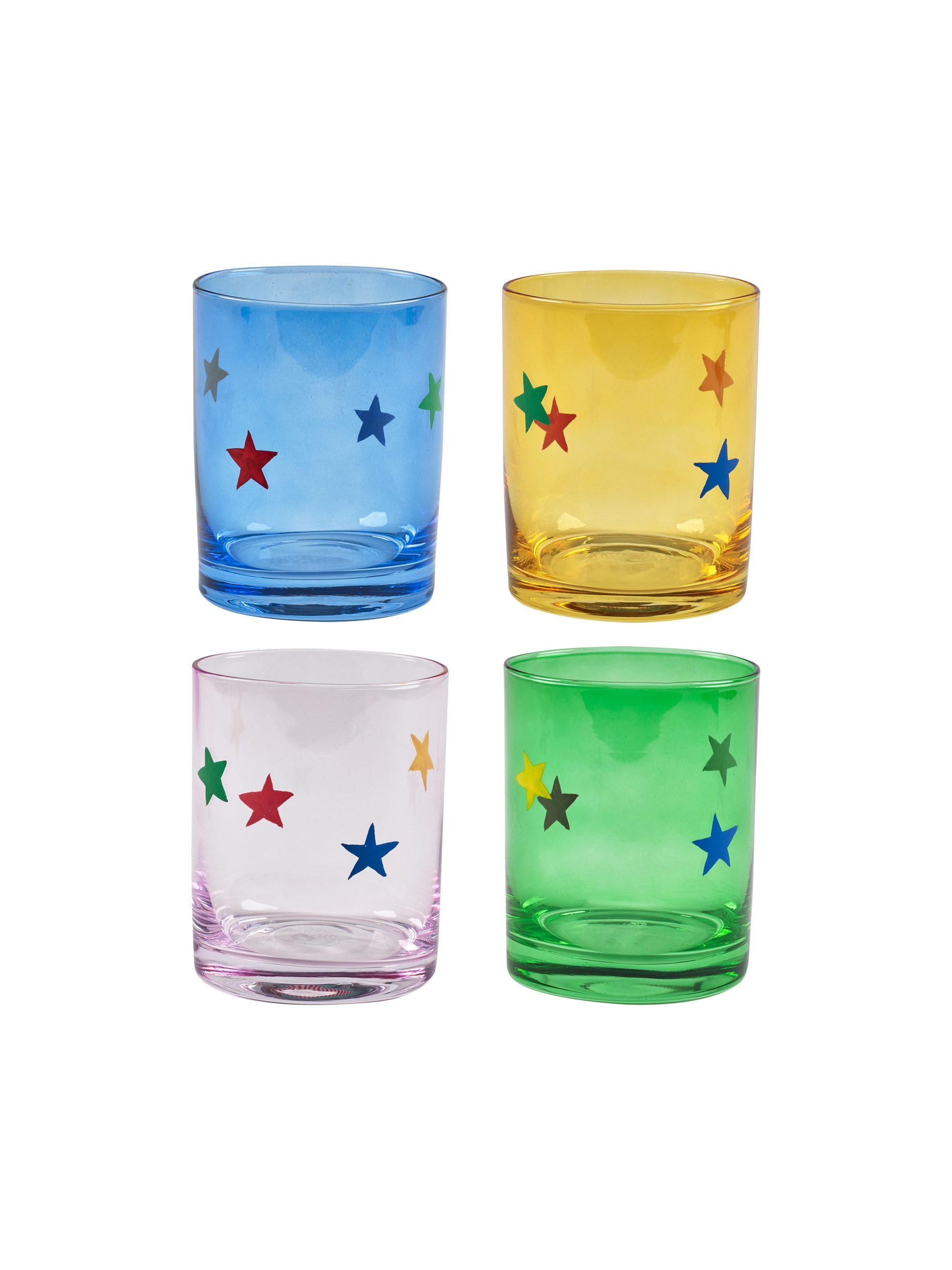 ELEANOR BOWMER FOR PURE TABLE TOP FABULOUSLY FESTIVE SET OF 4 GLASS TUMBLERS
