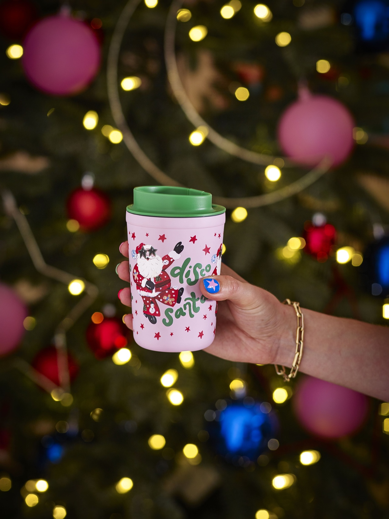 Eleanor Bowmer For Pure Table Top Fabulously Festive Disco Santa Sipper Cup