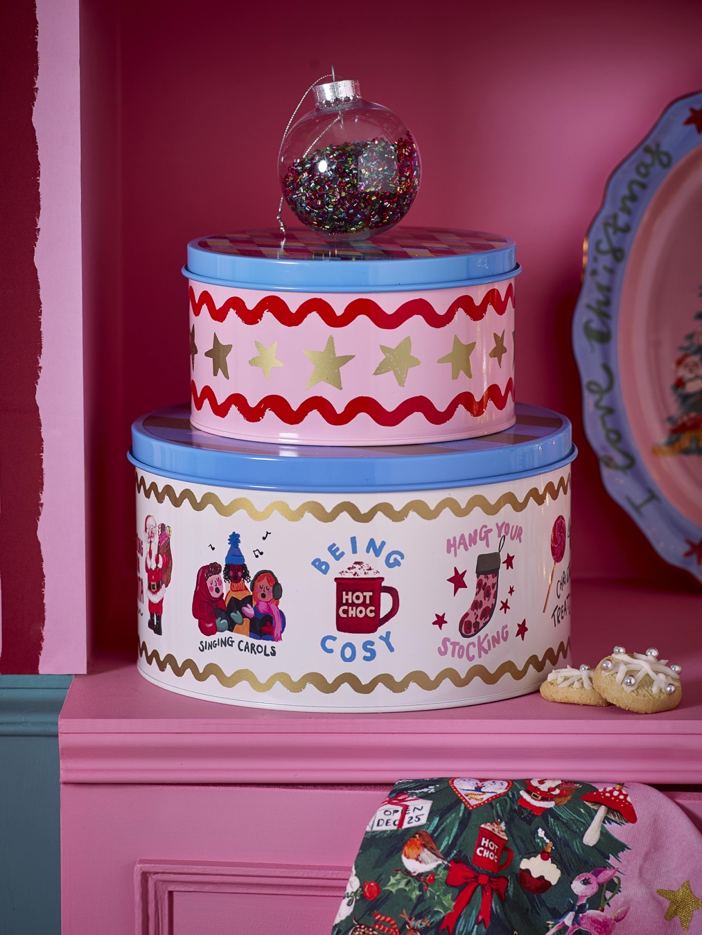 Eleanor Bowmer for Pure Table Top Fabulously Festive Set of 2 Cake Tins