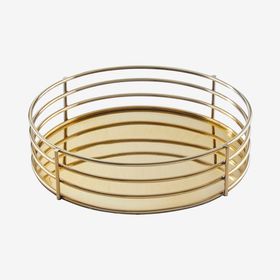 Astro Round Tray - Mirrored Gold Steel from iamfy.co