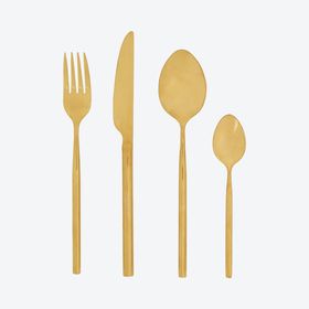 Modern Retro Cutlery Set - Gold - Stainless Steel - Set of 16 from iamfy.co