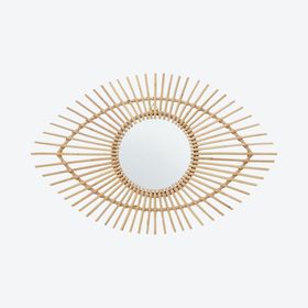 Mataram Eye Shape Wall Mirror Natural Rattan From Iamfy.co £72