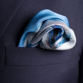 Sailing Regatta Silk Pocket Square By Otway & Orford, 'Blue Bird', In Top Pocket v1