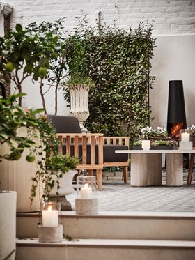 Orta Armchair in Cinder Aquaclean Textured Weave