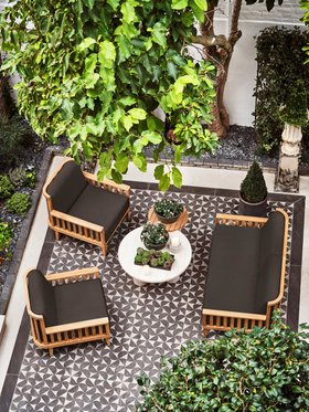 Orta 2 Seat Sofa in Cinder Aquaclean Textured Weave