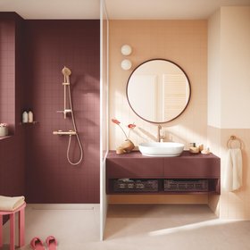 GROHE Bathroom With Vitalio Joy+ 120 Shower With Aquabooster Technology & GROHE Essence Tap In Brushed Warm Sunset