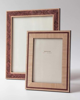 Alicia Handmade Walnut Herringbone Marquetry Photo Frame - Large