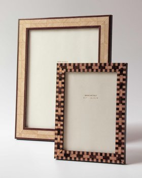 Luciana Handmade Oak Herringbone Marquetry Photo Frame - Large