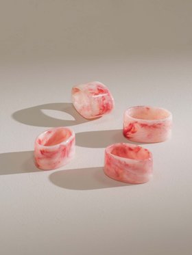 Zariah Pink Napkin Ring - Set of 4