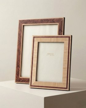 Alicia Handmade Walnut Herringbone Marquetry Photo Frame - Large