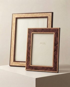 Alicia Handmade Walnut Herringbone Marquetry Photo Frame