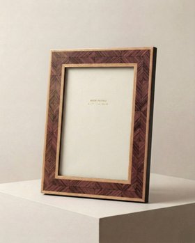 Alicia Handmade Walnut Herringbone Marquetry Photo Frame