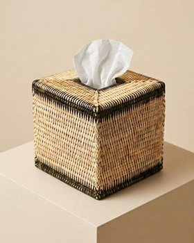 Monroe Handwoven Rattan Tissue Box