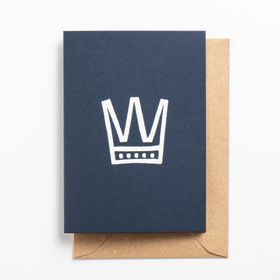 Osity White Crown on Deep Blue Christmas Card