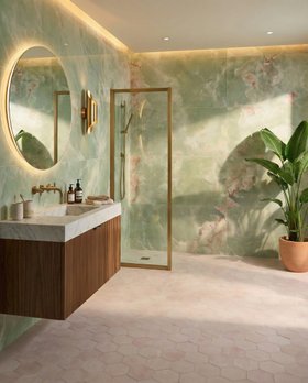 Casino Royale Jade 60cm x 120cm & Muted Hexagon Rosa 16cm x 14cm