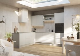 LochAnna Kitchens Tupsley collection in Limestone