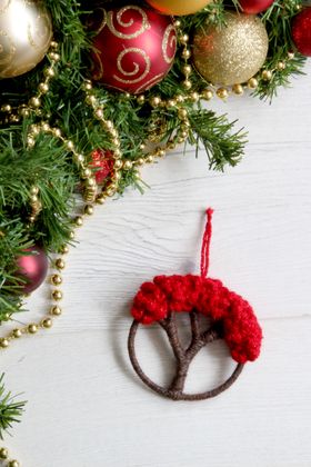 Red Christmas Tree of Life Ornament