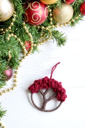 Burgandy Christmas Tree of Life Ornaments
