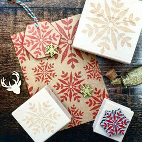 Christmas Geometric Snowflake Rubber Stamp