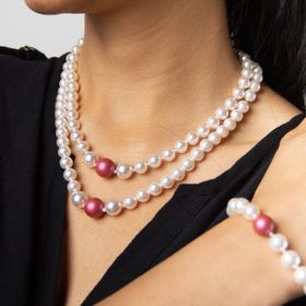 Swarovski Mulberry Pink Pearl Jewellery Set