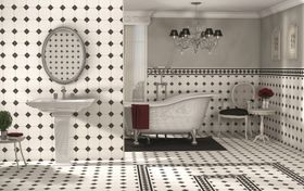 Regent Victorian Black And White Diamond Pattern Tiles 1