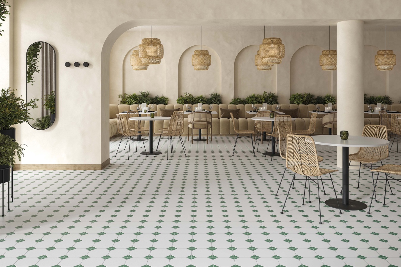 Canterbury Green Octagon Tiles