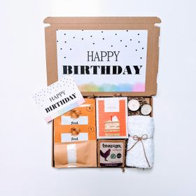 Happy Birthday Orange Gift Box