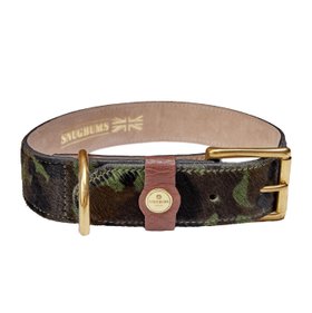 Luxury Leather Camo Print Dog Collar