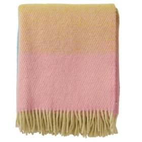Aurora Pink Pastel Wool Throw Folded