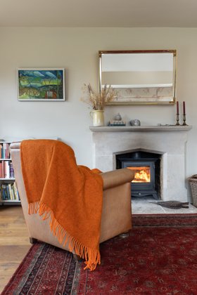 Gotland Orange Wool Throw