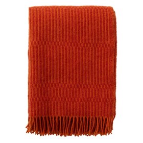 Boho Orange Red Lambswool Throw