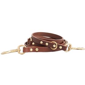 Adjustable Long Leather Dog - Brown
