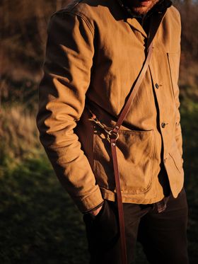 Adjustable Long Leather Dog - Brown