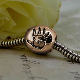 Rose Gold Handprint Charm Bead