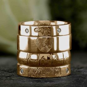 Yellow Gold Fingerprint Rings