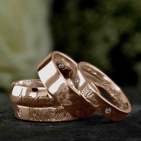 Rose Gold Fingerprint rings