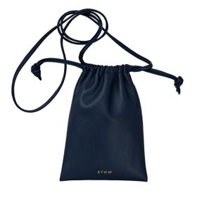  Crossbody Drawstring Pouch, Sapphire Blue & Soft Sand