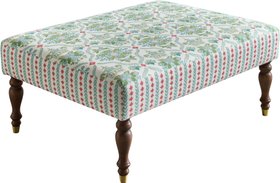 Large Ottoman in Charlotte Gaisford Alice Green Combo