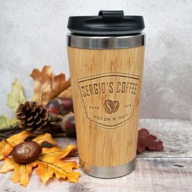 Personalised Bamboo Travel Mug 