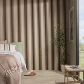 SlatWall Acoustic Washed Oak Panel